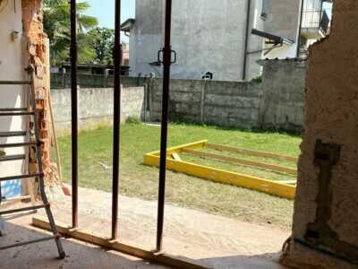 nuova apertura sul giardino per affaccio sulla futura piscina
